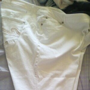 White straight leg jeans